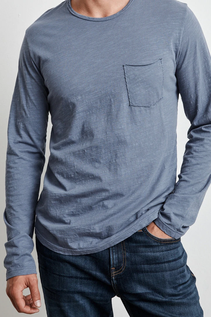 Velvet By Graham & Spencer SIMEON RAW EDGE COTTON SLUB TEE 7 Velvet By Graham & Spencer SIMEON RAW EDGE COTTON SLUB TEE