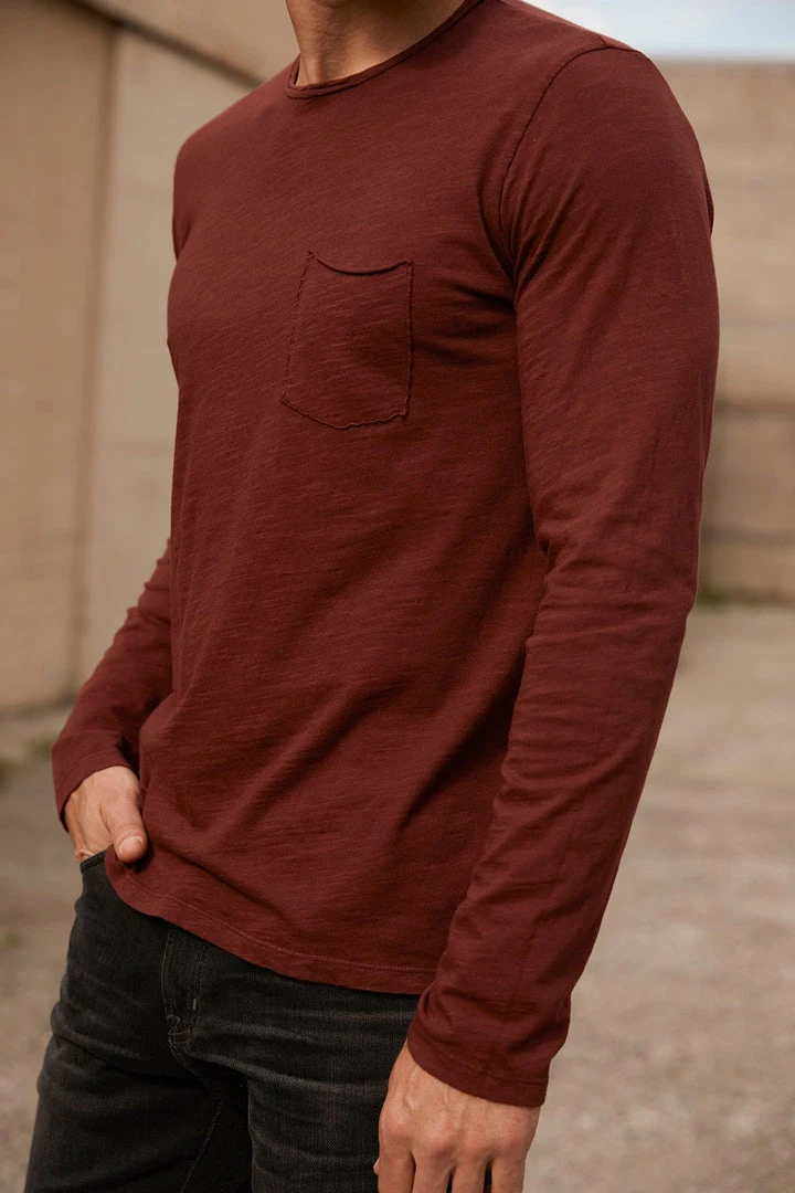 Velvet By Graham & Spencer SIMEON RAW EDGE COTTON SLUB TEE 11 Velvet By Graham & Spencer SIMEON RAW EDGE COTTON SLUB TEE