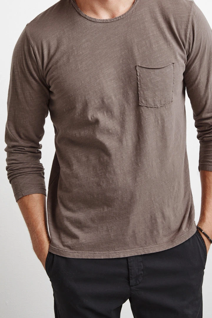 Velvet By Graham & Spencer SIMEON RAW EDGE COTTON SLUB TEE 9 Velvet By Graham & Spencer SIMEON RAW EDGE COTTON SLUB TEE