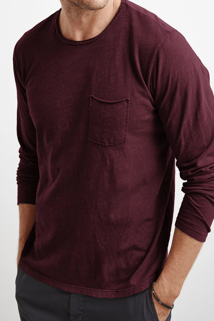 Velvet By Graham & Spencer SIMEON RAW EDGE COTTON SLUB TEE 15 Velvet By Graham & Spencer SIMEON RAW EDGE COTTON SLUB TEE