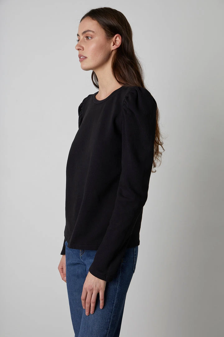 Velvet By Graham & Spencer Womens PEGGY PUFF SLEEVE SWEATSHIRT 6 Velvet By Graham & Spencer Womens PEGGY PUFF SLEEVE SWEATSHIRT