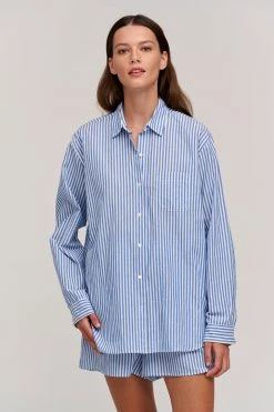 Velvet By Graham & Spencer JANET STRIPED BUTTON-UP SHIRT Womens