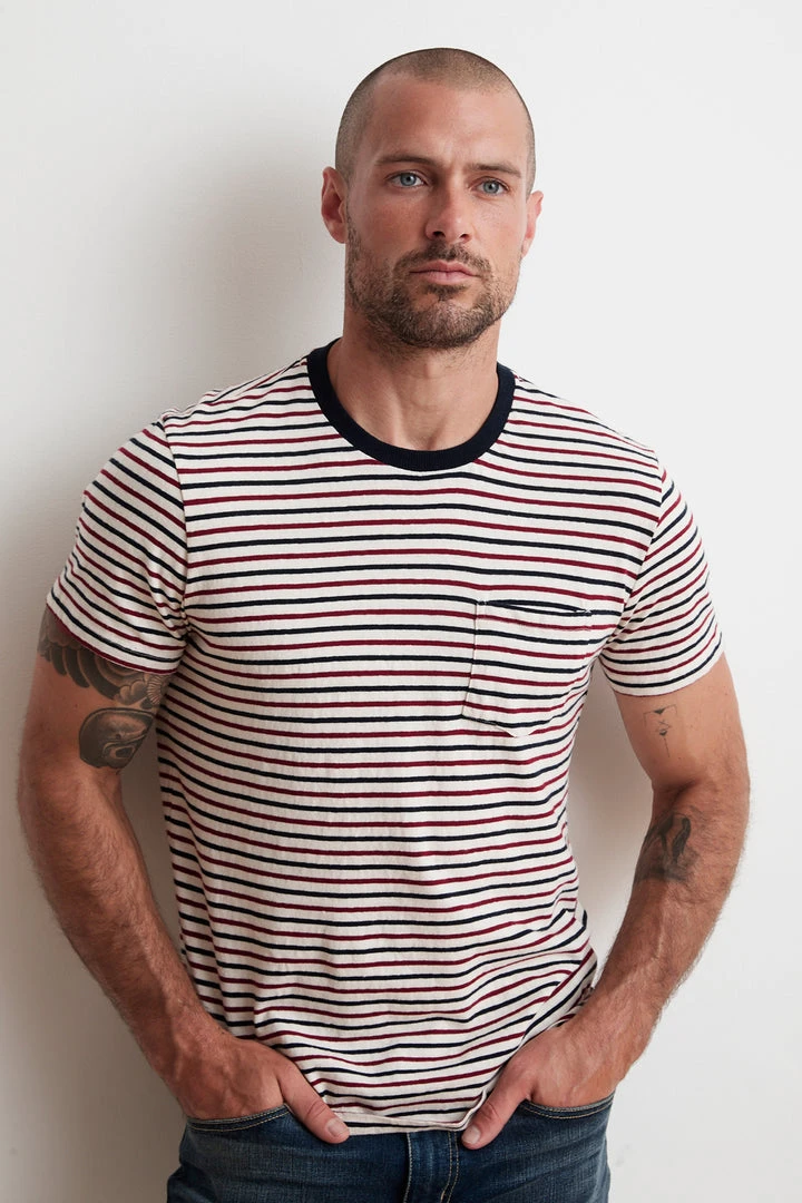 Velvet By Graham & Spencer ARCHIE STRIPED POCKET TEE Mens 3 Velvet By Graham & Spencer ARCHIE STRIPED POCKET TEE Mens