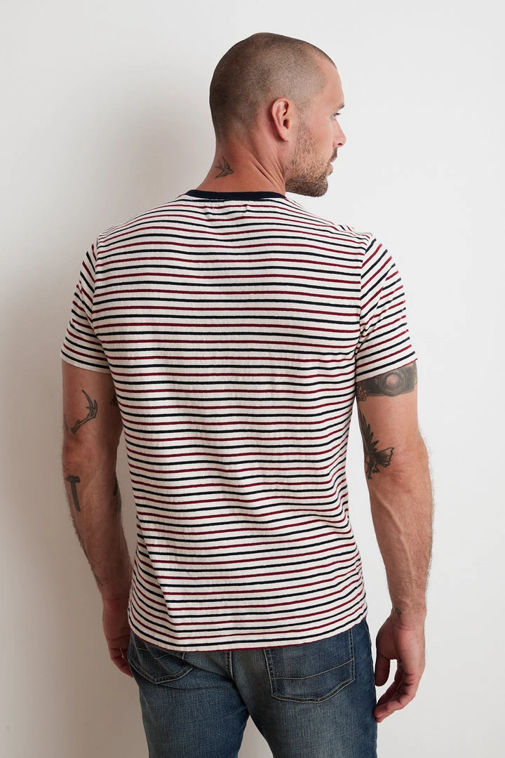 Velvet By Graham & Spencer ARCHIE STRIPED POCKET TEE Mens 5 Velvet By Graham & Spencer ARCHIE STRIPED POCKET TEE Mens