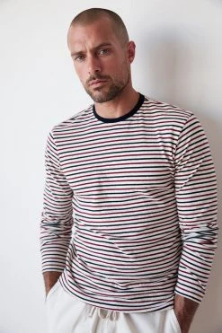 Velvet By Graham & Spencer Mens DESMOND STRIPED TEE