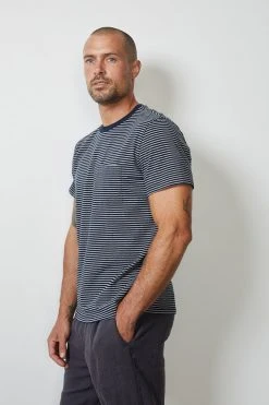 Velvet By Graham & Spencer EVAN STRIPED POCKET TEE