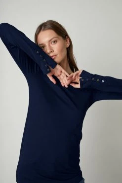 Velvet By Graham & Spencer ROZALIA SUEDED JERSEY TEE 21 Velvet By Graham & Spencer ROZALIA SUEDED JERSEY TEE