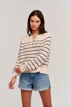 Velvet By Graham & Spencer KIERRA HENLEY SWEATER Womens