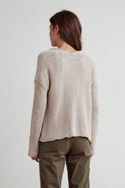 Velvet By Graham & Spencer JAZ TEXTURED TAPE YARN CARDIGAN Womens