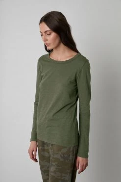 Velvet By Graham & Spencer LIZZIE ORIGINAL SLUB LONG SLEEVE TEE Womens