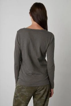 Velvet By Graham & Spencer Womens LIZZIE ORIGINAL SLUB LONG SLEEVE TEE