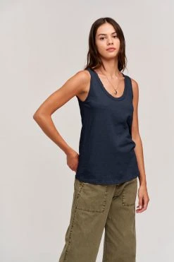 Velvet By Graham & Spencer Womens JOY ORIGINAL SLUB SCOOP NECK TANK