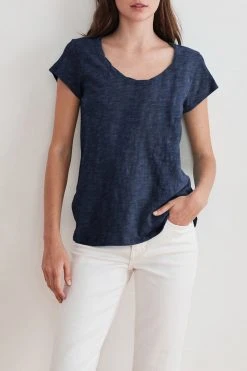 Velvet By Graham & Spencer KIRA ORIGINAL SLUB SCOOP NECK TEE Womens