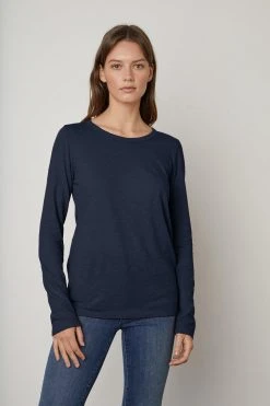 Velvet By Graham & Spencer LIZZIE ORIGINAL SLUB LONG SLEEVE TEE Womens
