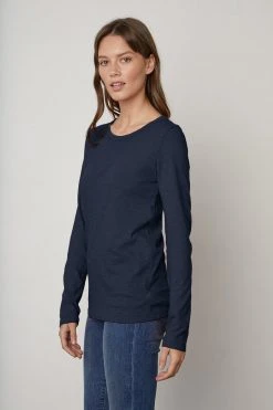 Velvet By Graham & Spencer LIZZIE ORIGINAL SLUB LONG SLEEVE TEE Womens