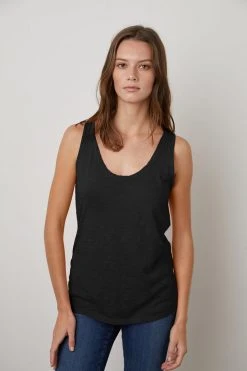 Velvet By Graham & Spencer Womens JOY ORIGINAL SLUB SCOOP NECK TANK