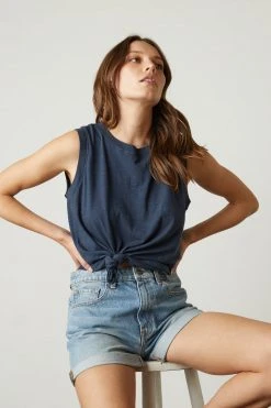 Velvet By Graham & Spencer Womens ELLEN VINTAGE SLUB TANK TOP