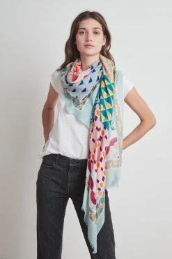 Velvet By Graham & Spencer Womens PRINTED SILK BLEND SCARF BY VISMAYA