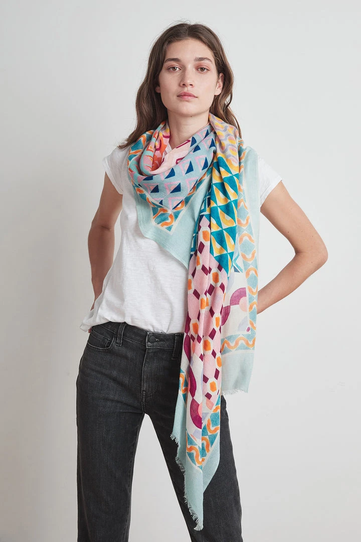 Velvet By Graham & Spencer Womens PRINTED SILK BLEND SCARF BY VISMAYA 3 Velvet By Graham & Spencer Womens PRINTED SILK BLEND SCARF BY VISMAYA