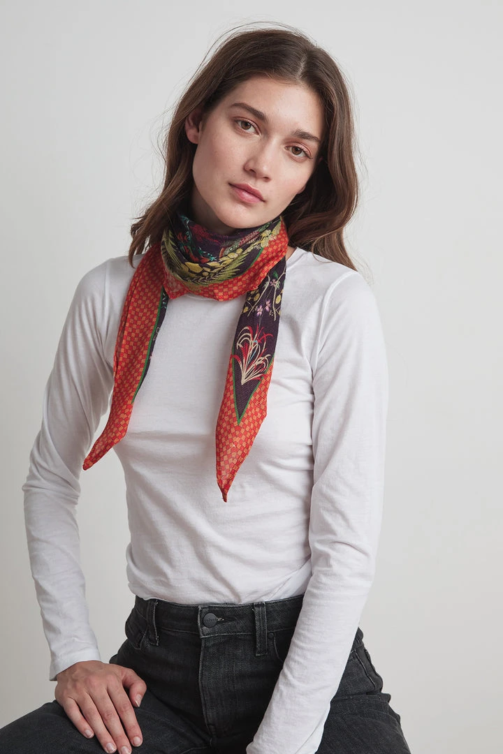 Velvet By Graham & Spencer PRINTED DIAMOND SILK BLEND SCARF BY VISMAYA 3 Velvet By Graham & Spencer PRINTED DIAMOND SILK BLEND SCARF BY VISMAYA