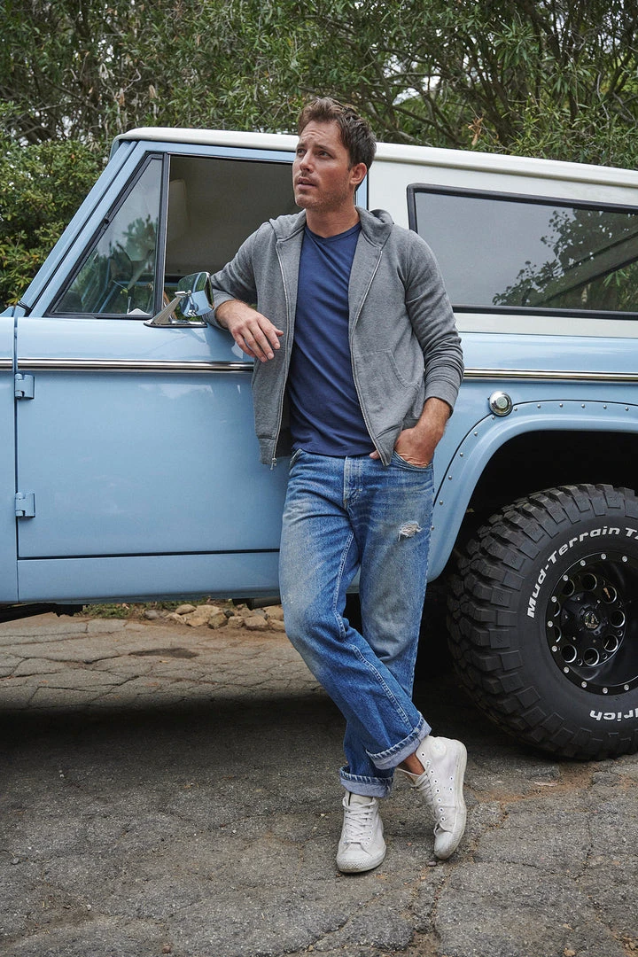 Velvet By Graham & Spencer RODAN CHARCOAL LUXE FLEECE ZIP HOODIE Mens 4 Velvet By Graham & Spencer RODAN CHARCOAL LUXE FLEECE ZIP HOODIE Mens