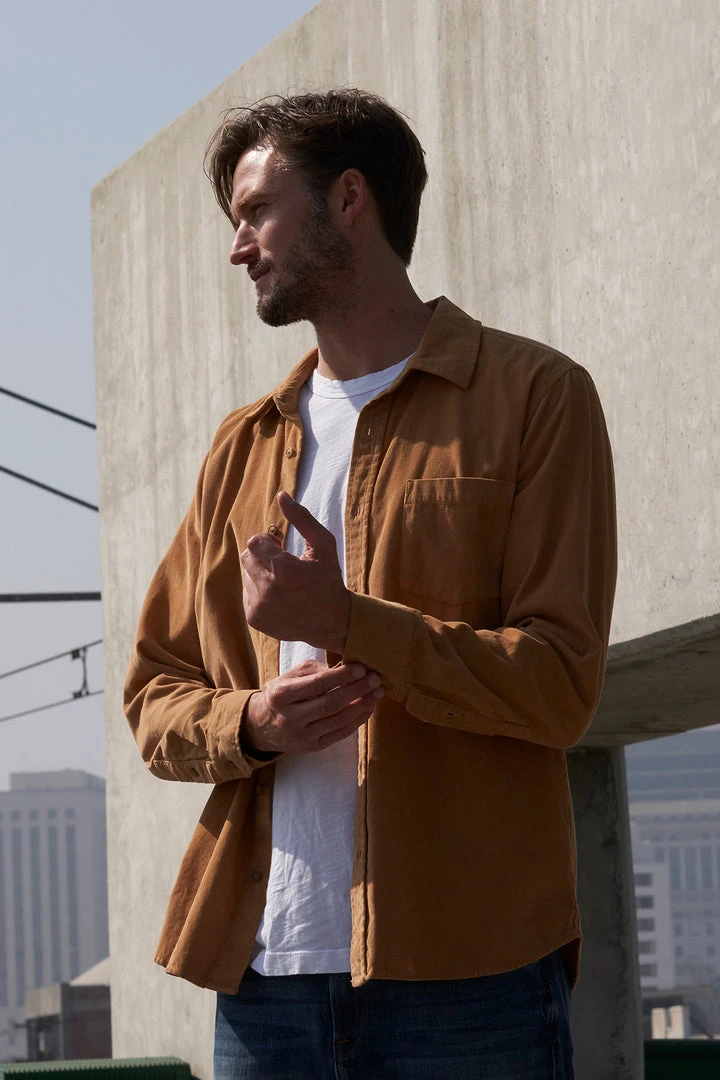 Velvet By Graham & Spencer Mens CAREY CORDUROY BUTTON-UP SHIRT 15 Velvet By Graham & Spencer Mens CAREY CORDUROY BUTTON-UP SHIRT