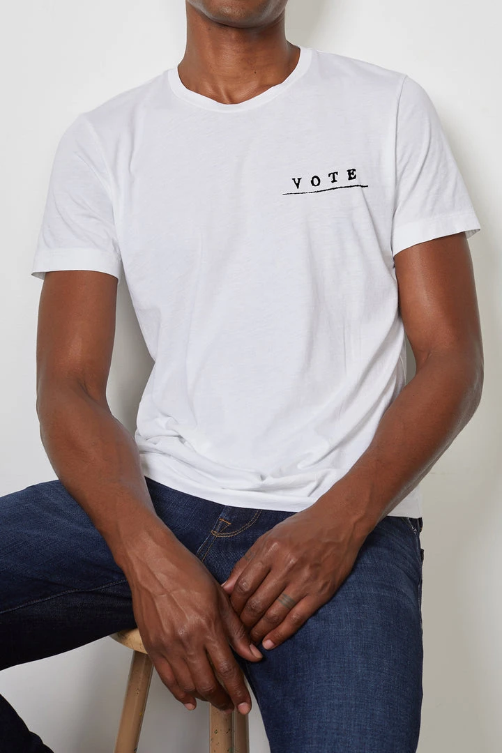 Velvet By Graham & Spencer VOTE Unisex Crew Tee Womens 7 Velvet By Graham & Spencer VOTE Unisex Crew Tee Womens