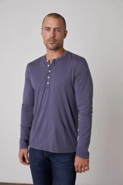 Velvet By Graham & Spencer ALVARO COTTON JERSEY HENLEY Mens 48 Velvet By Graham & Spencer ALVARO COTTON JERSEY HENLEY Mens