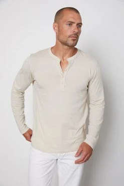Velvet By Graham & Spencer Mens ALVARO COTTON JERSEY HENLEY 49 Velvet By Graham & Spencer Mens ALVARO COTTON JERSEY HENLEY