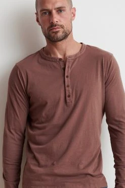 Velvet By Graham & Spencer Mens ALVARO COTTON JERSEY HENLEY 9 Velvet By Graham & Spencer Mens ALVARO COTTON JERSEY HENLEY
