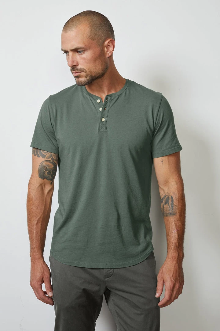 Velvet By Graham & Spencer Mens FULTON SHORT SLEEVE HENLEY 5 Velvet By Graham & Spencer Mens FULTON SHORT SLEEVE HENLEY