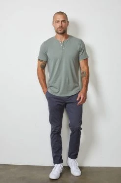 Velvet By Graham & Spencer FULTON SHORT SLEEVE HENLEY Mens 49 Velvet By Graham & Spencer FULTON SHORT SLEEVE HENLEY Mens