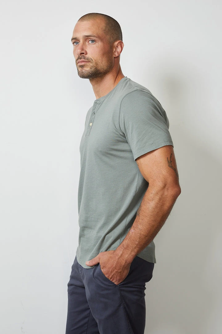 Velvet By Graham & Spencer FULTON SHORT SLEEVE HENLEY Mens 24 Velvet By Graham & Spencer FULTON SHORT SLEEVE HENLEY Mens