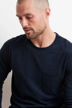 Velvet By Graham & Spencer Mens SIMEON RAW EDGE COTTON SLUB TEE 26 Velvet By Graham & Spencer Mens SIMEON RAW EDGE COTTON SLUB TEE