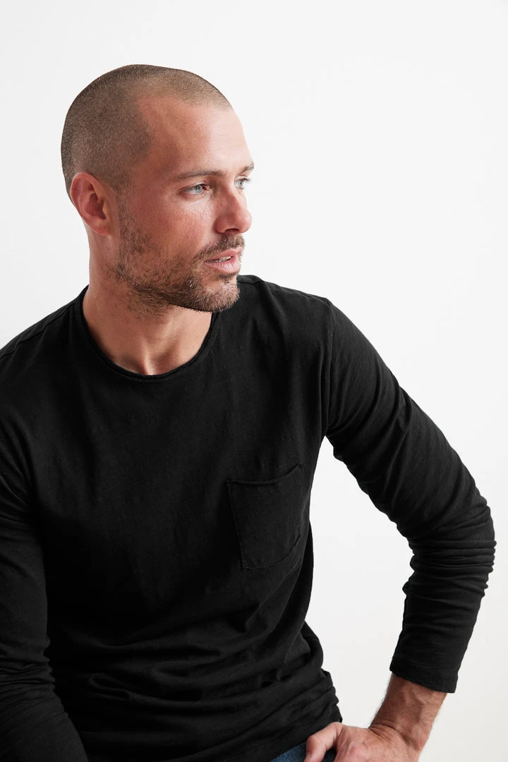 Velvet By Graham & Spencer Mens SIMEON RAW EDGE COTTON SLUB TEE 7 Velvet By Graham & Spencer Mens SIMEON RAW EDGE COTTON SLUB TEE