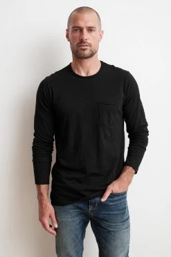 Velvet By Graham & Spencer Mens SIMEON RAW EDGE COTTON SLUB TEE 17 Velvet By Graham & Spencer Mens SIMEON RAW EDGE COTTON SLUB TEE