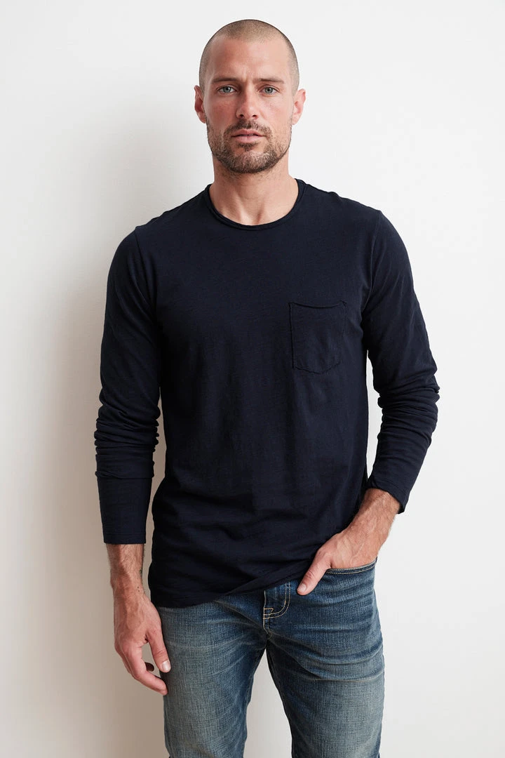 Velvet By Graham & Spencer Mens SIMEON RAW EDGE COTTON SLUB TEE 11 Velvet By Graham & Spencer Mens SIMEON RAW EDGE COTTON SLUB TEE
