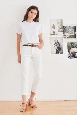 Velvet By Graham & Spencer KAROLINA HI RISE STRAIGHT LEG CUT OFF JEANS Womens