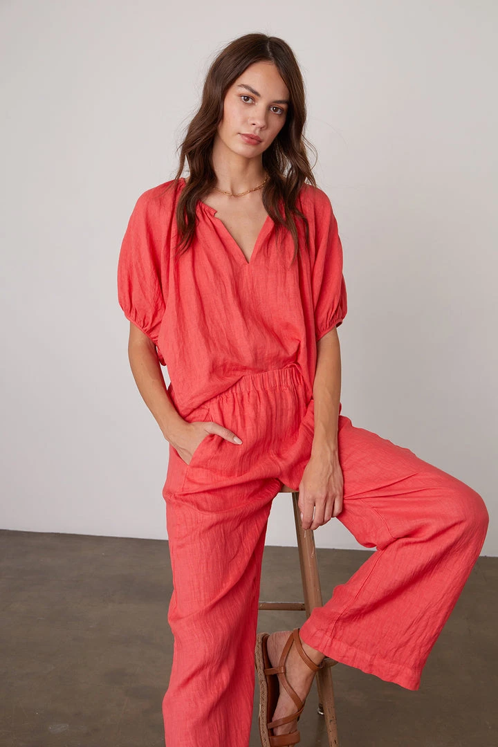 Velvet By Graham & Spencer Womens LOLA LINEN PANT 33 Velvet By Graham & Spencer Womens LOLA LINEN PANT