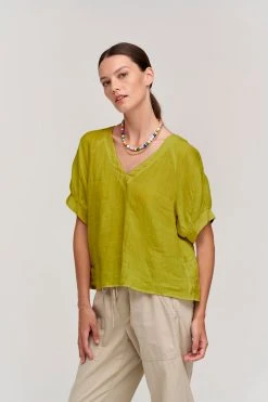 Velvet By Graham & Spencer Womens ADLEY LINEN TOP