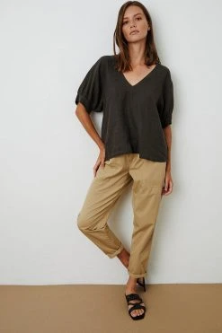 Velvet By Graham & Spencer Womens ADLEY LINEN TOP 19 Velvet By Graham & Spencer Womens ADLEY LINEN TOP