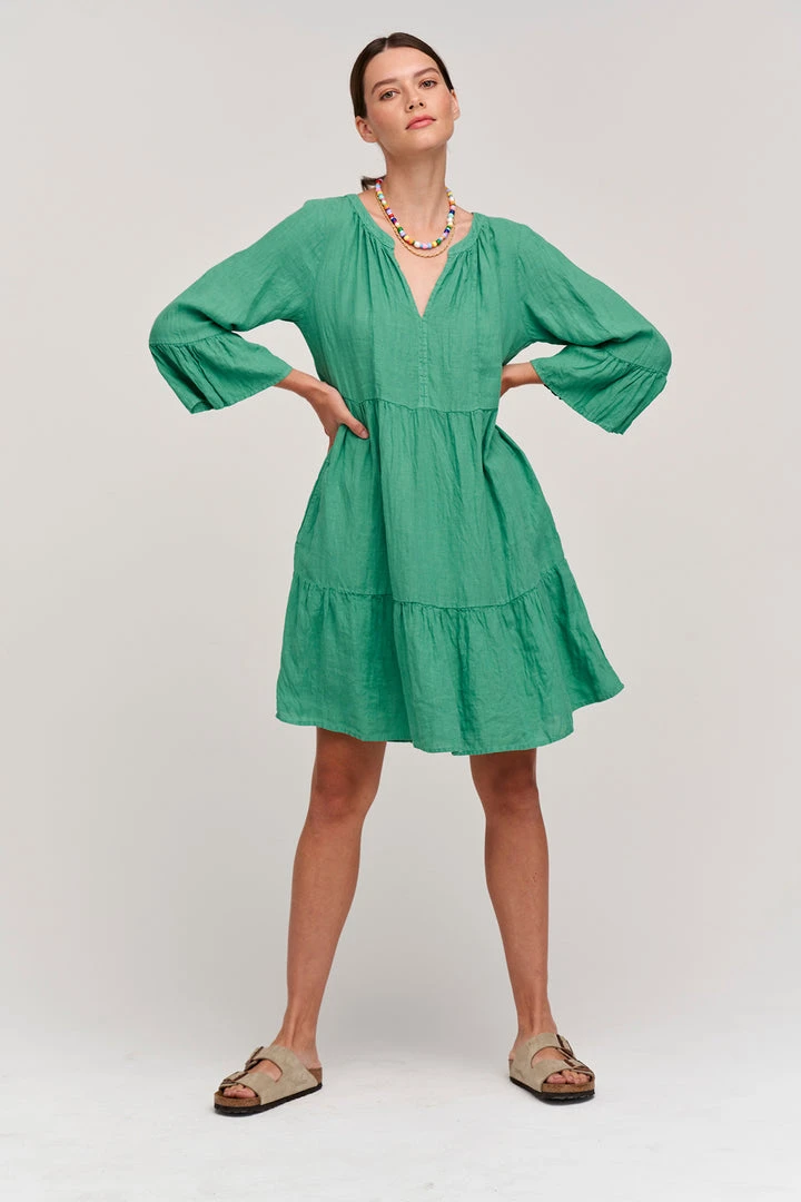 Velvet By Graham & Spencer Womens AURORA LINEN TIERED DRESS 16 Velvet By Graham & Spencer Womens AURORA LINEN TIERED DRESS