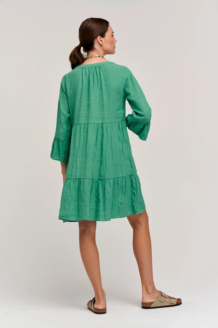 Velvet By Graham & Spencer Womens AURORA LINEN TIERED DRESS 12 Velvet By Graham & Spencer Womens AURORA LINEN TIERED DRESS