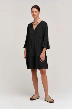 Velvet By Graham & Spencer Womens AURORA LINEN TIERED DRESS 36 Velvet By Graham & Spencer Womens AURORA LINEN TIERED DRESS