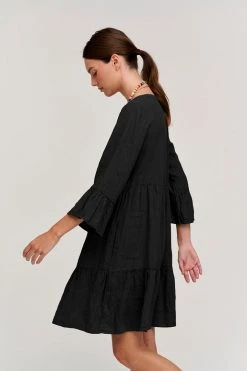 Velvet By Graham & Spencer Womens AURORA LINEN TIERED DRESS 35 Velvet By Graham & Spencer Womens AURORA LINEN TIERED DRESS