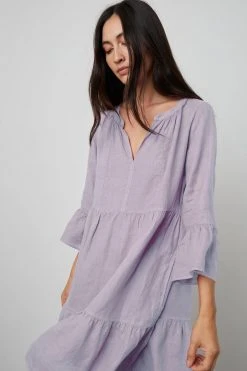Velvet By Graham & Spencer Womens AURORA LINEN TIERED DRESS 26 Velvet By Graham & Spencer Womens AURORA LINEN TIERED DRESS