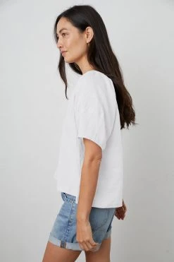 Velvet By Graham & Spencer Womens CALLIN PUFF SLEEVE LINEN TOP 30 Velvet By Graham & Spencer Womens CALLIN PUFF SLEEVE LINEN TOP