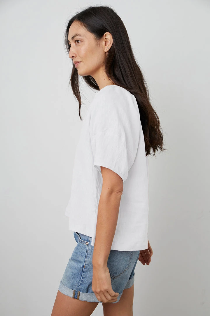 Velvet By Graham & Spencer Womens CALLIN PUFF SLEEVE LINEN TOP 13 Velvet By Graham & Spencer Womens CALLIN PUFF SLEEVE LINEN TOP