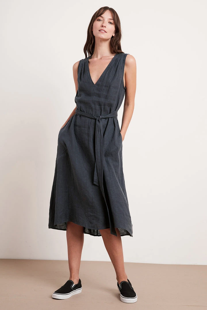 Velvet By Graham & Spencer HARMONY LINEN DRESS 12 Velvet By Graham & Spencer HARMONY LINEN DRESS