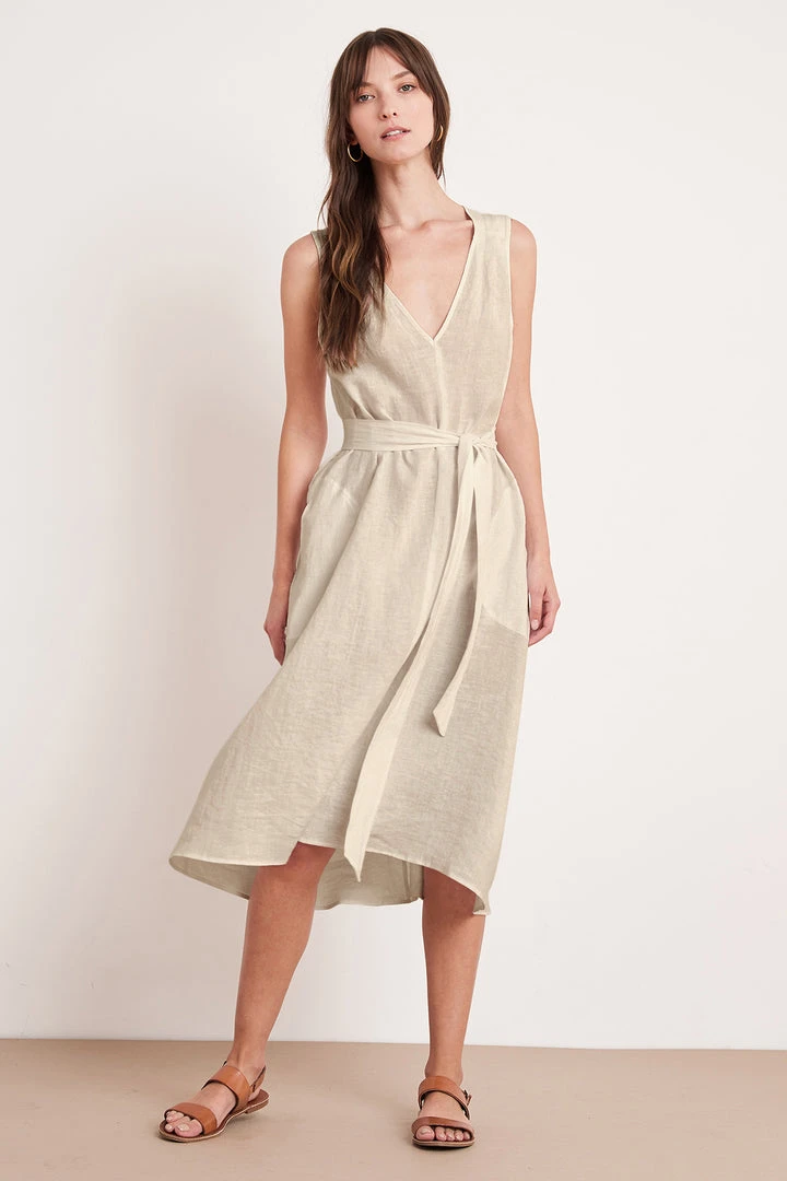 Velvet By Graham & Spencer HARMONY LINEN DRESS 10 Velvet By Graham & Spencer HARMONY LINEN DRESS
